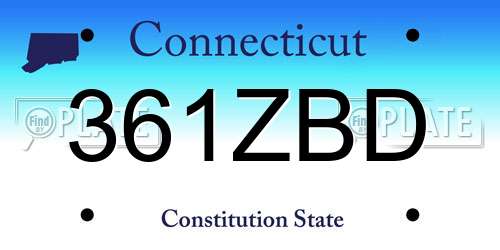 361ZBD Connecticut License Plate