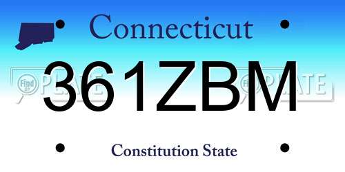 361ZBM Connecticut License Plate