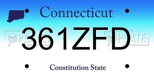 361ZFD Connecticut License Plate