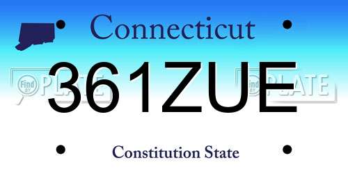 361ZUE Connecticut License Plate