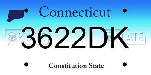 3622DK Connecticut License Plate