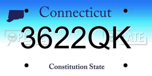 3622QK Connecticut License Plate