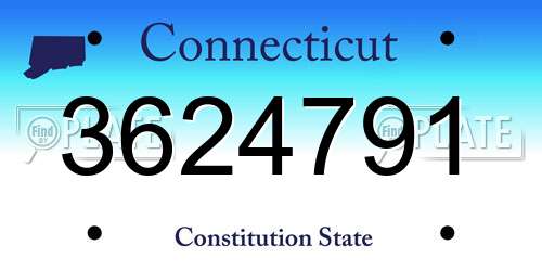 3624791 Connecticut License Plate