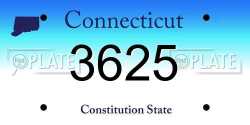 3625 Connecticut License Plate