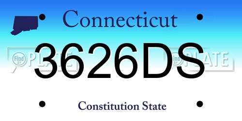 3626DS Connecticut License Plate