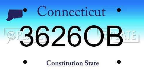 3626OB Connecticut License Plate