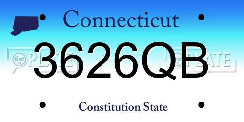 3626QB Connecticut License Plate