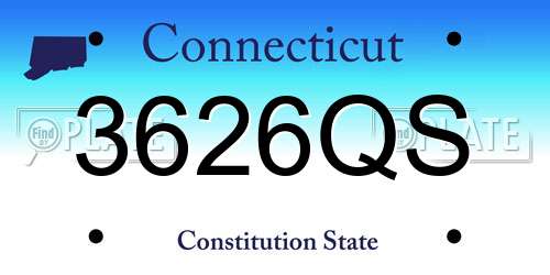 3626QS Connecticut License Plate