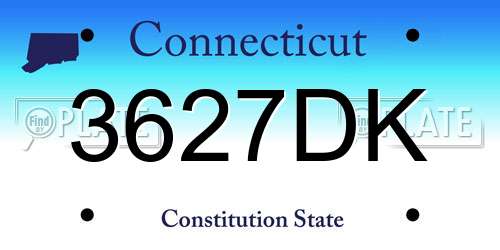 3627DK Connecticut License Plate