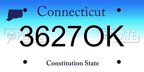 3627OK Connecticut License Plate