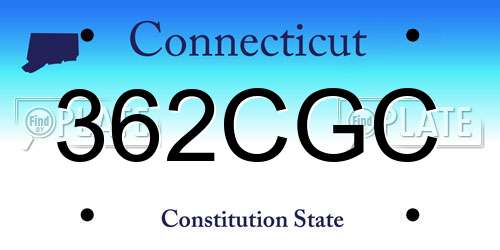 362CGC Connecticut License Plate