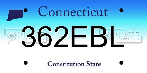 362EBL Connecticut License Plate