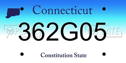 362G05 Connecticut License Plate