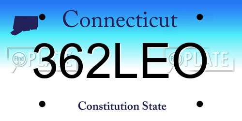 362LEO Connecticut License Plate