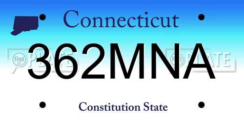 362MNA Connecticut License Plate