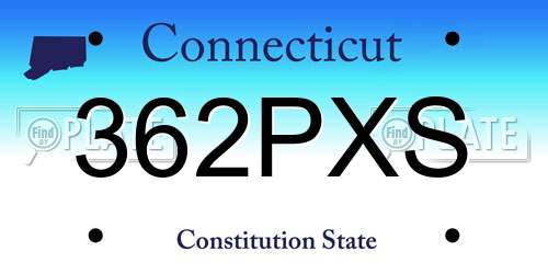 362PXS Connecticut License Plate