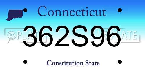 362S96 Connecticut License Plate