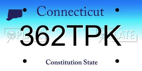362TPK Connecticut License Plate