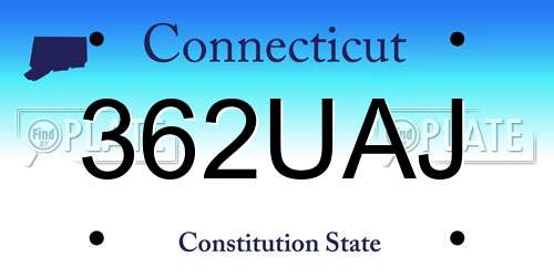 362UAJ Connecticut License Plate