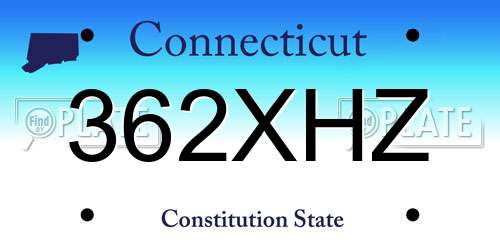 362XHZ Connecticut License Plate
