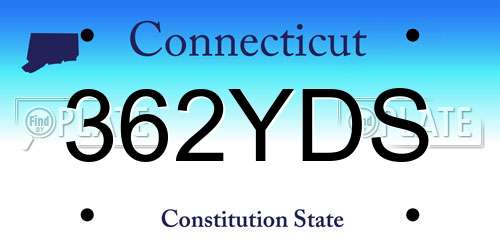 362YDS Connecticut License Plate