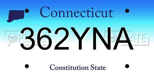 362YNA Connecticut License Plate