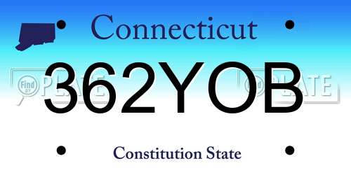 362YOB Connecticut License Plate