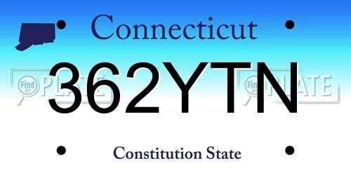 362YTN Connecticut License Plate