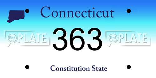 363 Connecticut License Plate