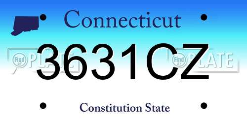 3631CZ Connecticut License Plate