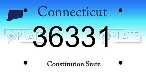 36331 Connecticut License Plate