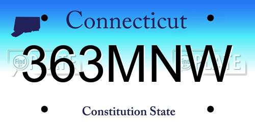 363MNW Connecticut License Plate