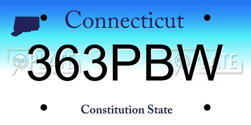 363PBW Connecticut License Plate