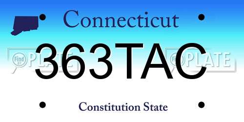 363TAC Connecticut License Plate