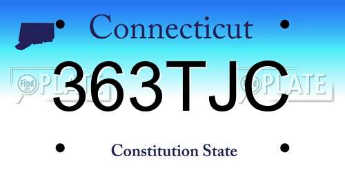 363TJC Connecticut License Plate