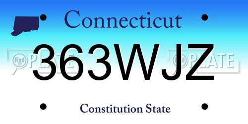 363WJZ Connecticut License Plate