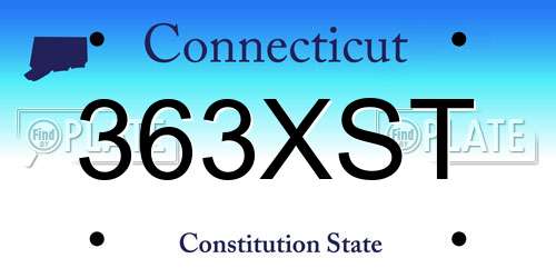 363XST Connecticut License Plate