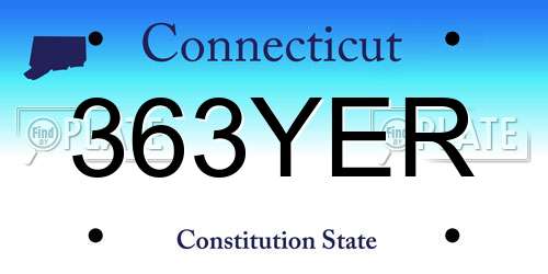 363YER Connecticut License Plate