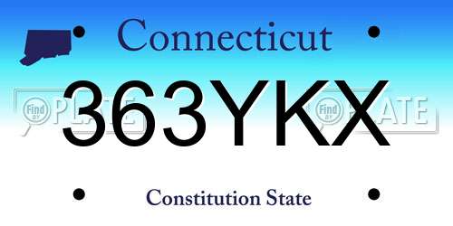 363YKX Connecticut License Plate