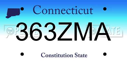 363ZMA Connecticut License Plate