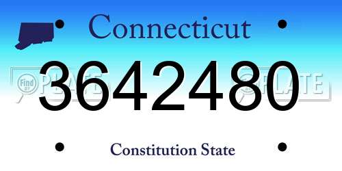 3642480 Connecticut License Plate