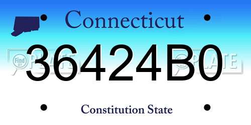 36424B0 Connecticut License Plate
