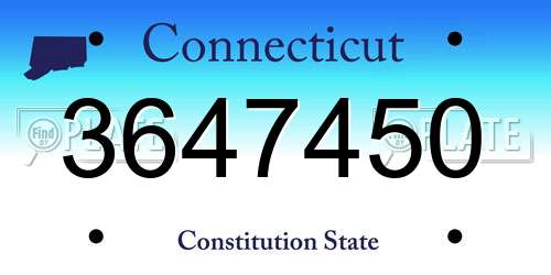 3647450 Connecticut License Plate