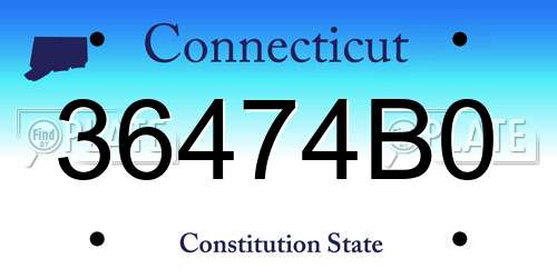 36474B0 Connecticut License Plate