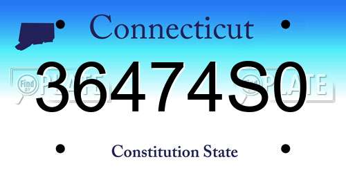 36474S0 Connecticut License Plate