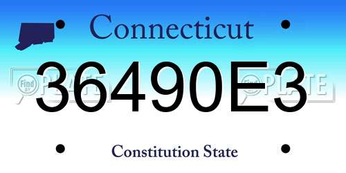 36490E3 Connecticut License Plate