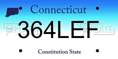 364LEF Connecticut License Plate