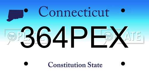 364PEX Connecticut License Plate