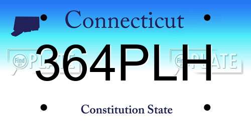 364PLH Connecticut License Plate