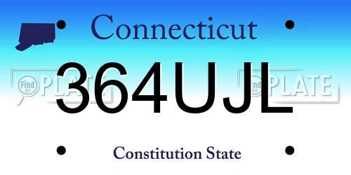 364UJL Connecticut License Plate